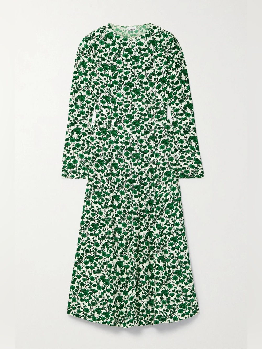 GANNI " Floral Print Crepe Midi Dress" size 40
